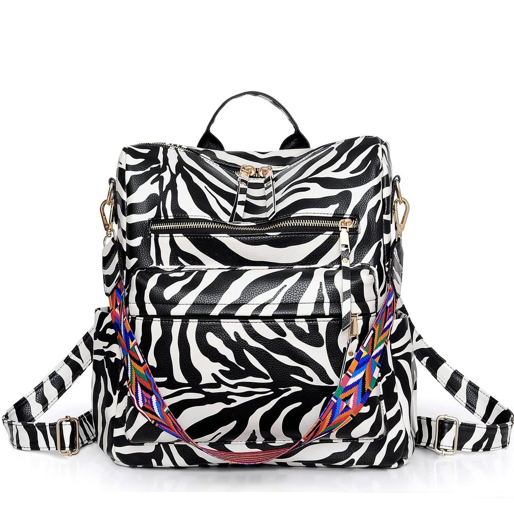 Convertible PU Leather Travel Backpack